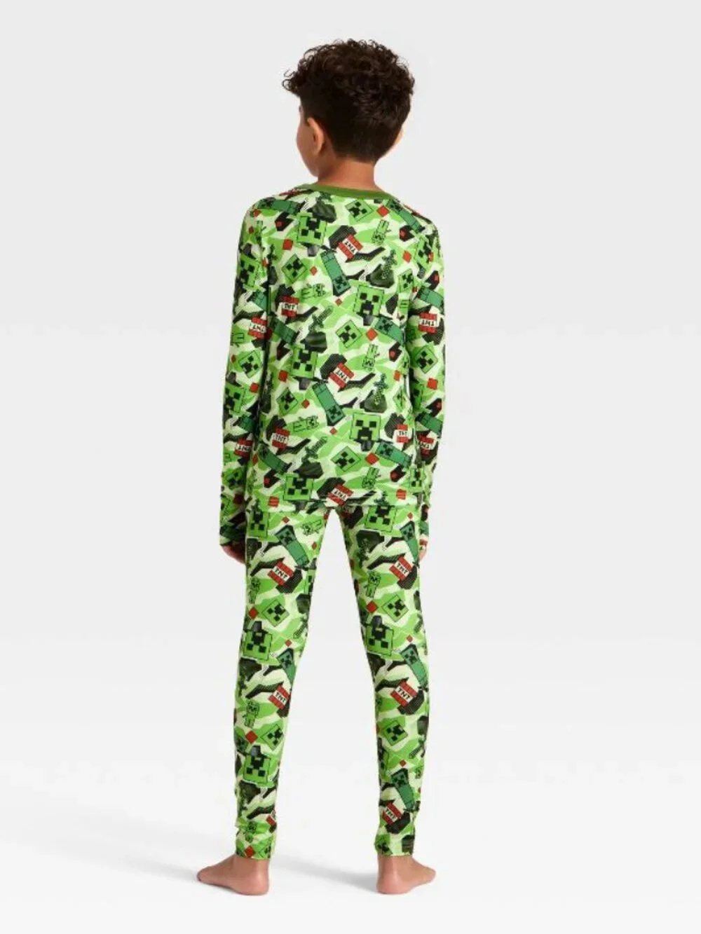 NEW Boys' Minecraft Thermal Underwear Set - Green XS (4-5)